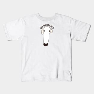 Why the long face? Funny borzoi dog pun Kids T-Shirt